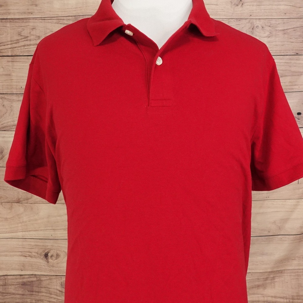 Goodfellow & Co Every Wear Polo Shirt Mens XL Red Cotton Knit Tagless Stretch